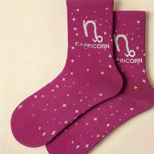 Pink Capricorn Zodiac Socks